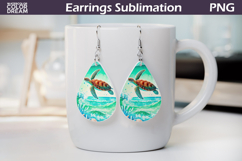 Sea Turtle Teardrop Earrings | Summer Sea Ocean Earrings Product Image 1