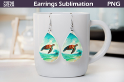Sea Turtle Teardrop Earrings | Summer Sea Ocean Earrings Product Image 1