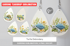 Earring Turtle Embroidery Product Image 1