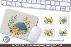 Mouse Pad Turtle Embroidery Product Image 1