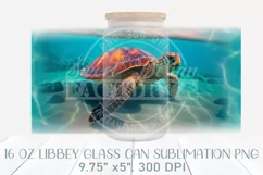 Sea turtle can glass wrap, Ocean libbey can glass design Product Image 2