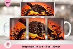 Turtle Mug Wrap Sublimation Designs, Mug Wrap, Turtle Png