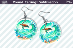 Sea Turtle Round Earrings | Summer Ocean Earrings Product Image 1