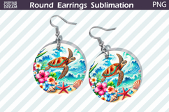 Sea Turtle Round Earrings | Summer Ocean Earrings Product Image 1