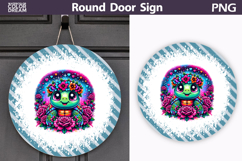 Turtle Floral Round Sign | Mothers Day Sublimation Product Image 1