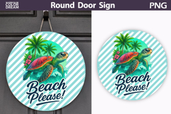 Turtle Beach Please Design | Round Door Sign Product Image 1