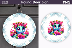 Turtle Floral Round Sign | Mothers Day Sublimation Product Image 1