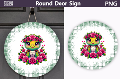 Turtle Floral Round Sign | Mothers Day Sublimation Product Image 1