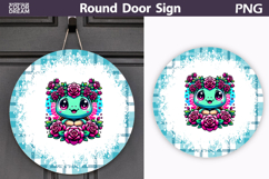 Turtle Floral Round Sign | Mothers Day Sublimation Product Image 1
