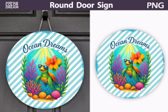 Ocean Turtle Reef Design | Round Door Sign Product Image 1