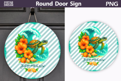 Turtle Ocean Flow Design | Round Door Sign Product Image 1