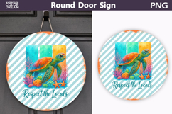 Turtle Ocean Reef Design | Round Door Sign Product Image 1