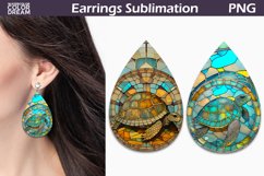 Stained Glass Teardrop Earrings | Turtle Teardrop Earrings Product Image 1