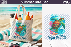Sea Turtle Tote Bag | Summer Beach Sublimation Product Image 1
