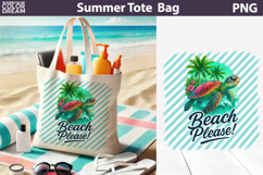 Sea Turtle Tote Bag | Summer Beach Sublimation Product Image 1