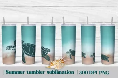 Beach sublimation tumbler wrap 20 Oz, summer tumbler design, sea turtle tumbler wrap.