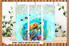 Ocean Turtle Tumbler Sublimation Design Product Image 2