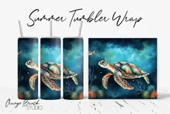 Turtle Tumbler Wrap Skinny Tumbler Sublimation Design