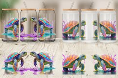 Turtle with Splash Colorful Glass Can Wraps Product Image 4