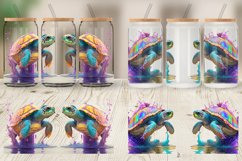 Turtle with Splash Colorful Glass Can Wraps Product Image 5