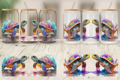 Turtle with Splash Colorful Glass Can Wraps Product Image 6