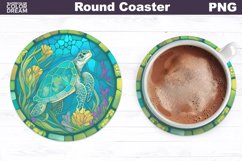 Turtle Stained Glass Coaster | Turtle Round Coaster Product Image 1