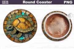 Turtle Stained Glass Coaster | Turtle Round Coaster Product Image 1