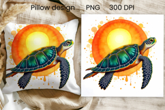 Sea turtle pillow design | Sea animal sublimation Product Image 1