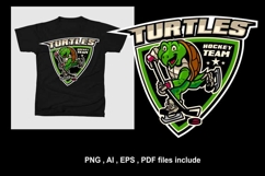 Turtles Hockey Mascot cartoon illustration Product Image 1