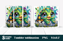 Cute turtles tumbler wrap | Turtle tumbler PNG wrap Product Image 1