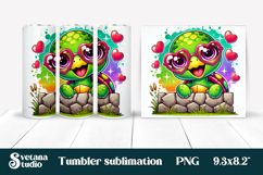Cute turtles tumbler wrap | Turtle tumbler PNG wrap Product Image 1
