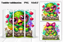 Cute turtles tumbler wrap | Turtle tumbler PNG design Product Image 1