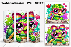 Cute turtles tumbler wrap | Turtle tumbler PNG design Product Image 1