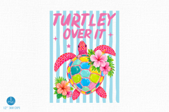Turtley Over It Png, Striped Turtle Png, Preppy Sea Turtle Product Image 1