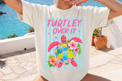 Turtley Over It Png, Striped Turtle Png, Preppy Sea Turtle Product Image 2