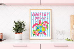 Turtley Over It Png, Striped Turtle Png, Preppy Sea Turtle Product Image 3