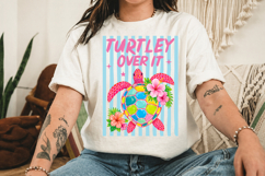 Turtley Over It Png, Striped Turtle Png, Preppy Sea Turtle Product Image 5