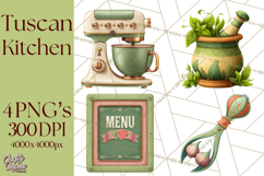 Tuscan Farmhouse Pasta Clipart, Rustic Pasta Night Kitchen Product Image 1