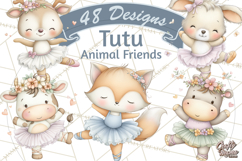 Pastel Animal Ballerinas Clipart PNG Ballet Animals Product Image 1