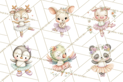 Pastel Animal Ballerinas Clipart PNG Ballet Animals Product Image 4