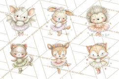 Pastel Animal Ballerinas Clipart PNG Ballet Animals Product Image 6