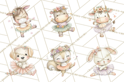 Pastel Animal Ballerinas Clipart PNG Ballet Animals Product Image 8
