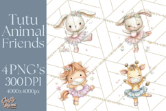 Pastel Animal Ballerinas Clipart PNG Ballet Animals Product Image 1