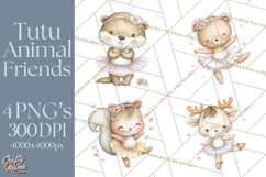 Pastel Animal Ballerinas Clipart PNG Ballet Animals Product Image 1