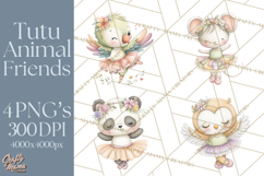 Pastel Animal Ballerinas Clipart PNG Ballet Animals Product Image 1