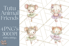 Pastel Animal Ballerinas Clipart PNG Ballet Animals Product Image 1