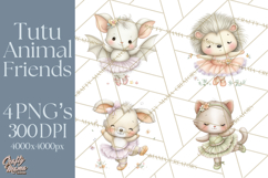 Pastel Animal Ballerinas Clipart PNG Ballet Animals Product Image 1