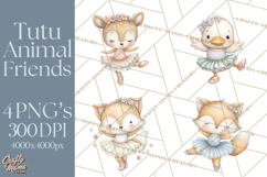 Pastel Animal Ballerinas Clipart PNG Ballet Animals Product Image 1