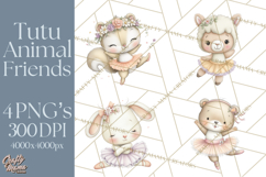 Pastel Animal Ballerinas Clipart PNG Ballet Animals Product Image 1