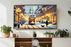 Christmas Frame TV art, Christmas Streetcar Frame TV art Product Image 4